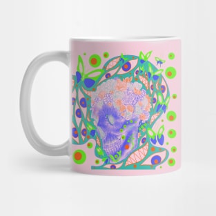 pink death calavera in butterfly hex pattern ecopop Mug